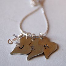 Stamped Heart Initial Necklace