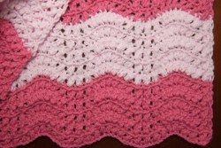 Bubble Gum Pink Double Crochet Ripple Blanket