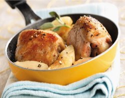 Chicken Thighs With Honeyed Apples
