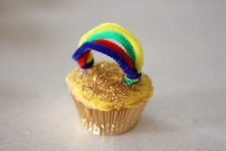Golden Rainbow Cupcakes
