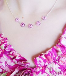 Girly Crystal Flower Necklace