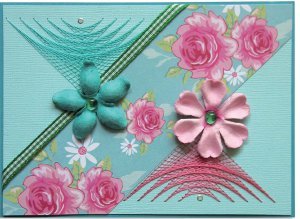 Spring Pink and Teal Card Spring Pink and Teal Card