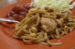 Peanut Sauce with Chicken and Fettuccine