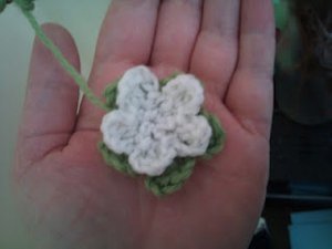 Tiny White Crochet Flower