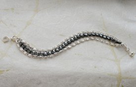 Sleek Hematite Heart Bracelet