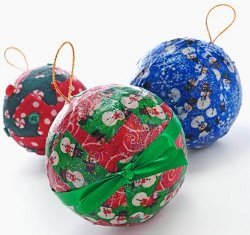 Easy Decoupage Fabric Ornaments