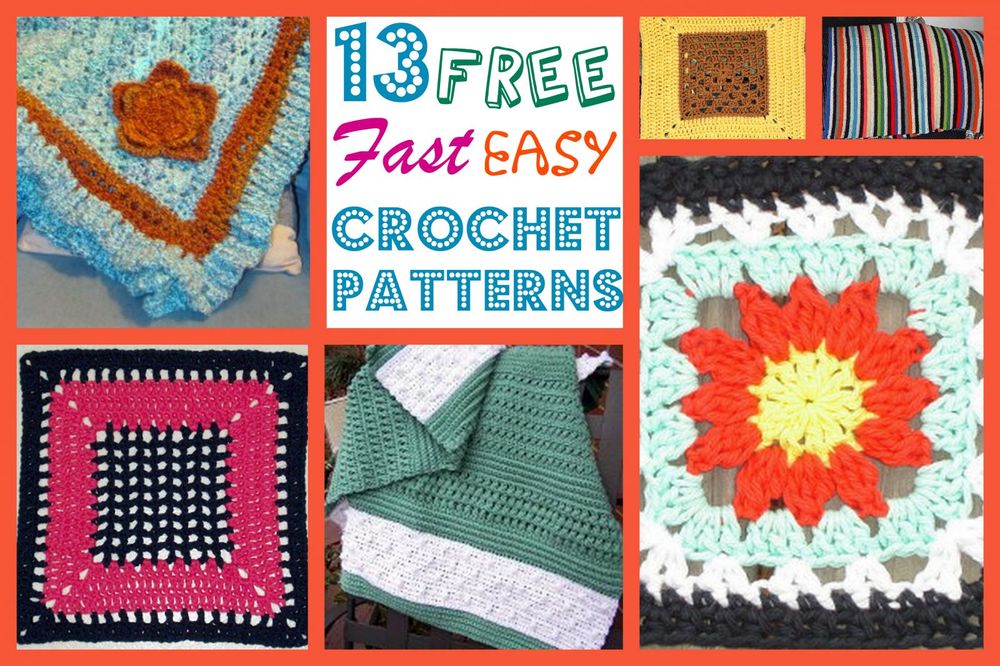 13 Free, Fast, Easy Crochet Patterns | AllFreeCrochetAfghanPatterns.com