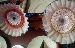 Red White and Doily Garland