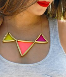 Golden Neon Pyramid Necklace