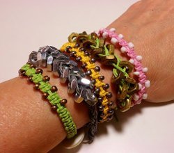 Arm Candy Square Knot Beaded Macrame Bracelets Arm Candy Square Knot Beaded Macrame Bracelets