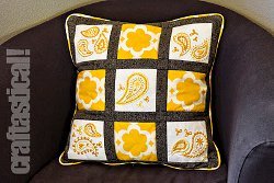 Sunshine Paisley Embroidered Pillow