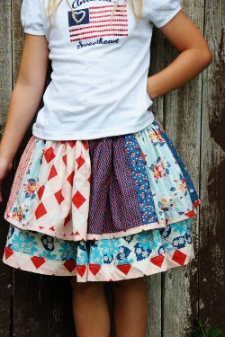 Red, White and Blue Scrappy Skirt