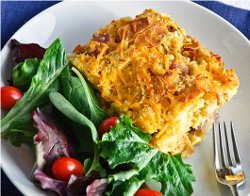 Easy Breakfast Casserole with Ham and Cheese