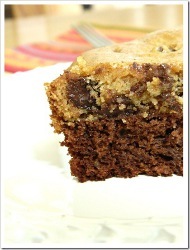 Chocolate Chip Layered Brownie Cake