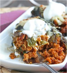 Cheesy Chorizo Stuffed Roasted Poblanos