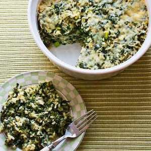 Spinach and Feta Casserole with Brown Rice and Parmesan