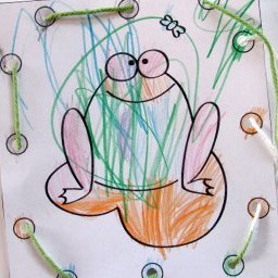 Froggy Coloring and Threading Card