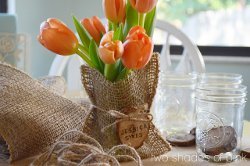 Personalized Burlap Gift Bags with Wooden Tags