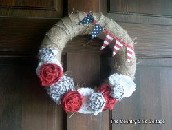 Patriotic Rose Door Wreath