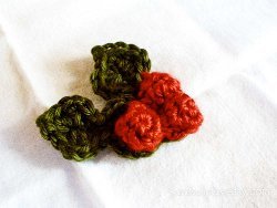 Crochet Holly Berry Pin