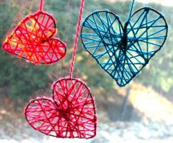 Decorative Yarn Hearts