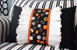 Elegant Ruffle Shank Button Pillow