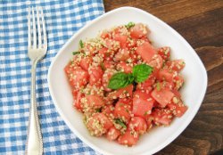 Watermelon Mint Salad With Quinoa