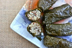 Quinoa Stuffed Grape Leaves