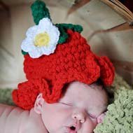 Crochet Strawberry Hat