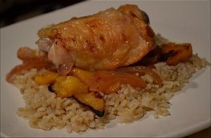 Ginger, Peach and Red Onion Chicken