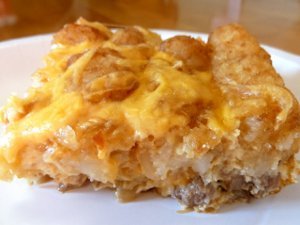 Tater Tot Turkey Sausage Breakfast Casserole