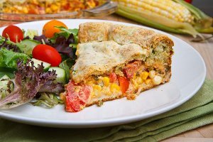 Corn and Tomato Pie