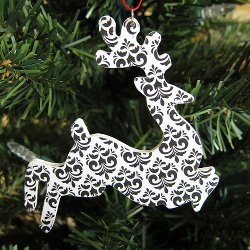 Elegant Decoupage Reindeer Ornaments