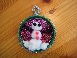 Glittery Cotton Snowman Ornament