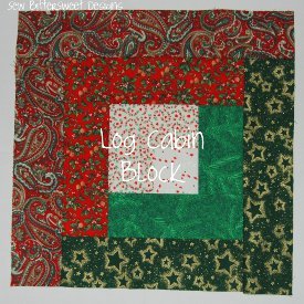 Christmas Log Cabin Quilt Block