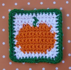 Crocheted Pumpkin Coaster