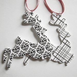Patterned Reindeer Ornament