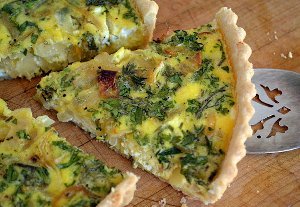 Caramelized Onion, Goat Cheese and Herb Pie