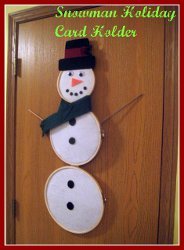 Embroidery Hoop Snowman Card Holder