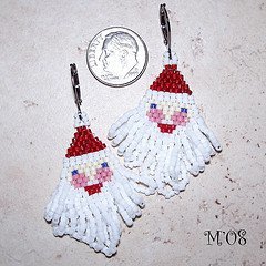 Santa Claus Seed Bead Earrings Santa Claus Seed Bead Earrings