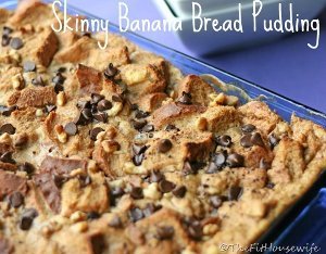 Skinny Banana Bread Pudding