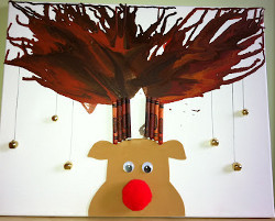 Rudolph Melted Crayon Canvas