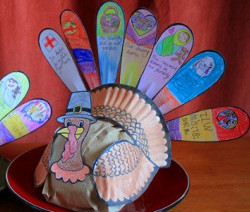 Thankful Turkey Paper Feathers Allfreekidscrafts Com