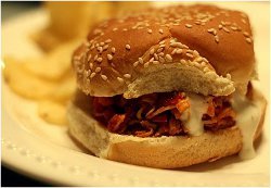 Slow Cooker Spicy Buffalo Chicken Sandwiches