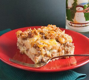 Sausage Apple Overnight Breakfast Casserole