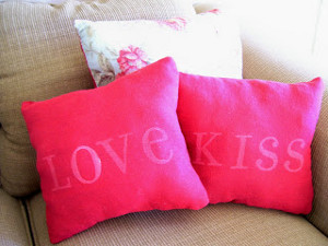 Reused Rags Valentine Pillows