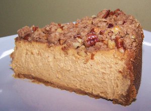Pumpkin Cheesecake with Pecan Crumble