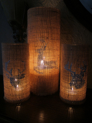 Burlap Candle Sleeves