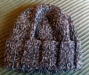 knit stocking cap with bill