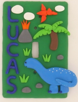 Sculpey Dino Light Switch Cover Sculpey Dino Light Switch Cover